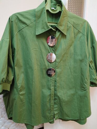 yaz koynekleri: Рубашка 5XL (EU 50), цвет - Зеленый
