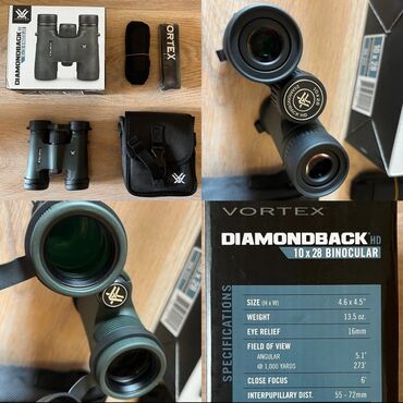 Бинокли: Американский Бинокль Vortex Diamondback HD 10x28 Компактный, мощный
