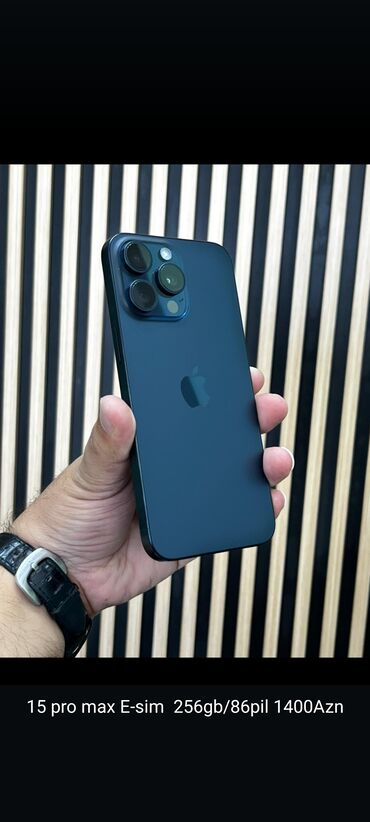 Apple iPhone: IPhone 15 Pro Max, 256 GB, Blue Titanium, Face ID