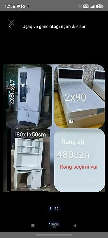 Uşaq və gənc otağı üçün dəstlər: Sifarişlə hazırlanır Rəng seçimi var ölçü seçimi var gənc yataq — 11