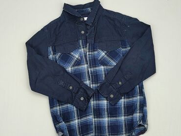 Shirts: Shirt 7 years, condition - Good, pattern - Cell, color - Blue