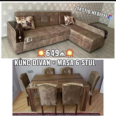 taxta stul stol: Yeni, Künc divan, Qonaq otağı üçün, Açılmayan — 4