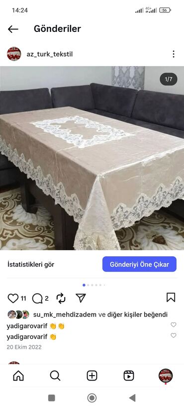 Süfrələr: Məhsul: Dantella brendli ev tekstili 1) Çarpayı dəsti - Naxış — 11