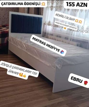 железная кровать односпальная: Oğlan üçün, Siyirməsiz, Pulsuz matras, Türkiyə