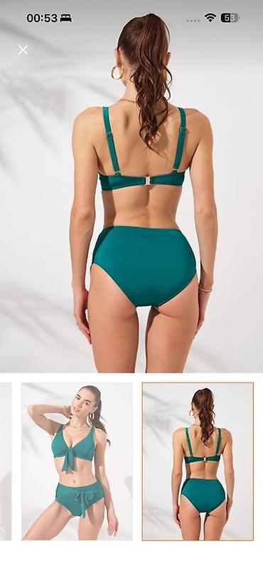 Çimərlik geyimləri: Iki hissəli qadın bikini dəsti – zümrüd-yaşıl rəngdə - Üst — 3