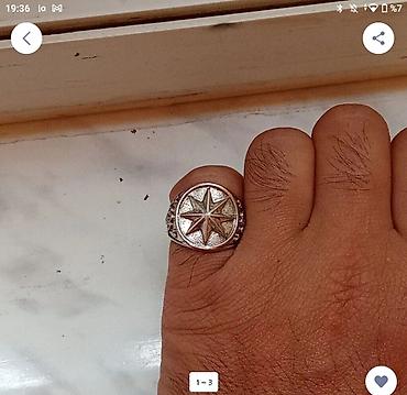 swarovski üzük: Gümüş rəngli bəzək üzüyü - Dizayn: dairəvi başlıq üzərində — 1