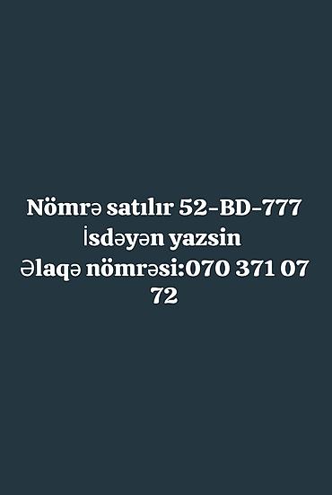 lapet satılır: Satışda xüsusi avtomobil nömrəsi: 52-BD-777 - Üç eyni rəqəmli — 1
