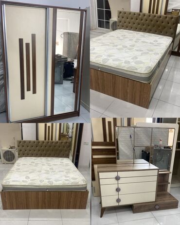 Rəflər: Yataq desti satilir 550 manat.Dolab olcu H 2 /E140/ D 60/Taxt