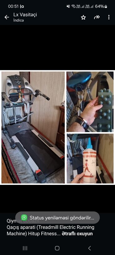 idman qaçış: Qiymət 600azn Qaçış aparati (Treadmill Electric Running Machine) Hitup
