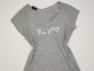 czarne t shirty damskie w serek: T-shirt, M (EU 38), condition - Good