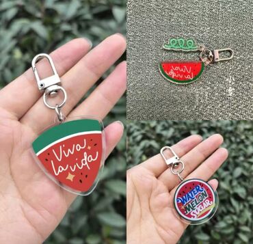 тату наклейка: Брелки из популярной дорамы "Мерцающий Арбуз 🍉✨" (Уточняйте наличие