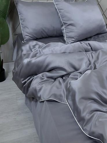 bed sheets: Постельное бельё сатин-жаккард, цвет графит - Комплектация — 1