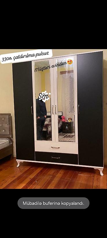 Мебель: *4Qapili Dolab şeher içi çatdırilma pulsuz qiymət 330azn* ✨Ölçü — 1