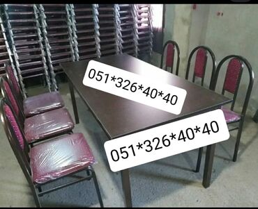 Masa və oturacaq dəstləri: Qonaq otağı üçün, Yeni, Açılan, Dördbucaq masa, 4 stul — 6