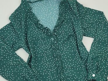 zielone bluzki z bufiastymi rękawami: Blouse, M (EU 38), condition - Very good