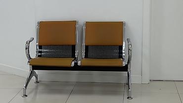 Ofis oturacaqları: İki nəfərlik gözləmə oturacağı - Model: metal karkaslı, xrom örtüklü — 1