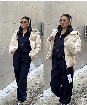 спец одежда зимние: Пуховик Moncler, женский, короткий - Цвет: молочный/айвори с — 2
