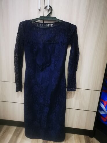 темно синее вечернее платье: Повседневное платье, Длинная модель, S (EU 36)