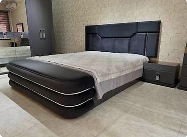 Спальные гарнитуры: Спальный гарнитур, Двуспальная кровать, МДФ, цвет - Серый — 5