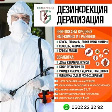 Дезинфекция, дезинсекция: Дезинфекция, дезинсекция, | Тараканы, Муравьи, Мыши и крысы, | Кафе, магазины, Дома, Офисы