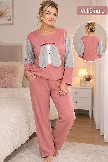 ccc ugg: Pamučna pidžama – komplet majica i pantalone - Boja: puder/roze sa — 1