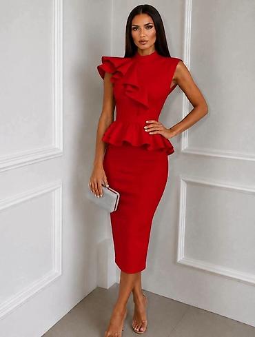dva srca slike: Najtraženiji model je stigao! Elegantna midi haljina bez rukava sa — 2