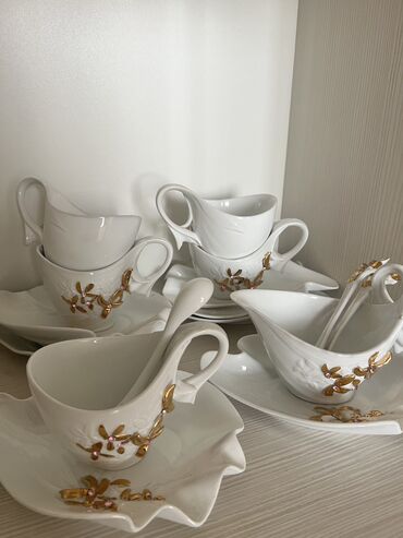 посуда фарфор: Продаю новый красивый чайный набор Flamingo . Без коробки, привезен из