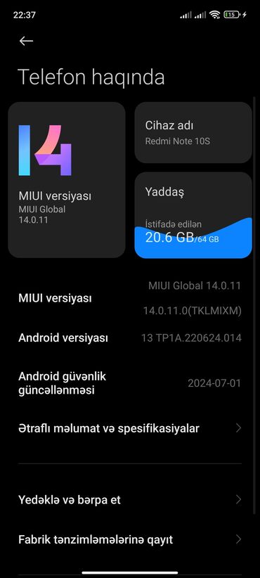 redmi 9 s: Xiaomi Redmi Note 10S, 64 GB, 
 Barmaq izi, İki sim kartlı, Sensor