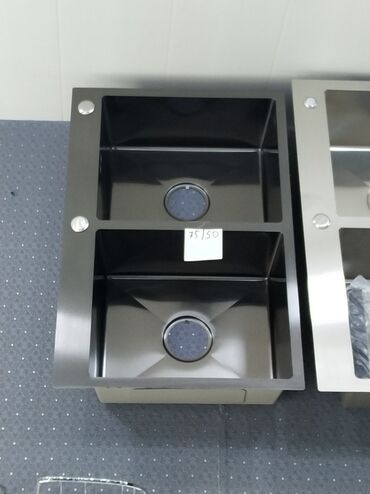 metbex ucun moyka: Mətbəx üçün iki gözlü paslanmayan polad lavabo - Material: yüksək