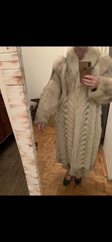 Krzneni kaputi: M, Sa postavom, Polarna lisica, bоја - Bež — 3