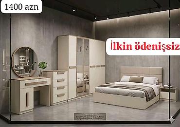 dini divar saatlari: Müasir yataq otağı dəsti – krem/bej tonlarda minimalist dizayn — 1
