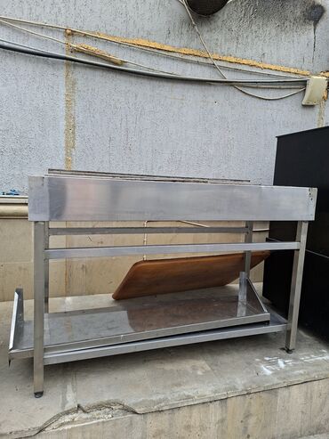 Restoran manqalları: Paslanmayan poladdan manqal/şiş kabab sobası və tüstü çəkən başlıq — 7