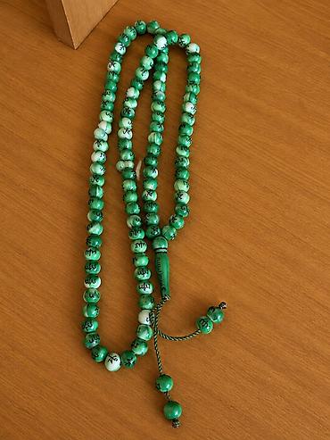 bijuterya: Yaşıl zikr təsbehi - Material: cilalanmış akril/qatran tipli — 1