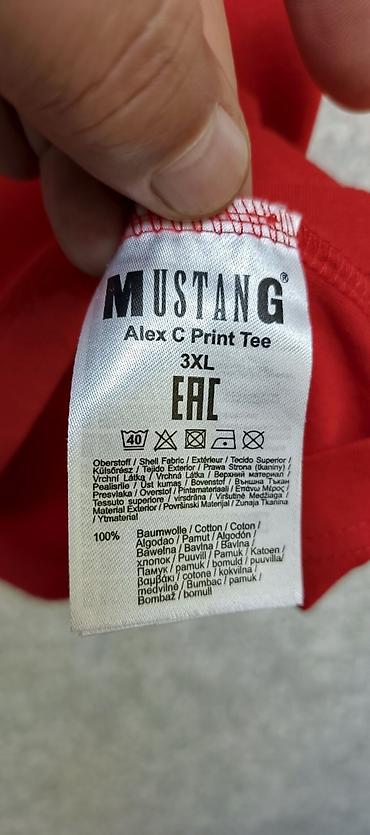 isma mustang: Futbolka, Mustang, 3XL, rəng - Qırmızı — 5
