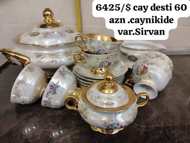 Saturn: Çay dəsti, rəng - Ağ, Farfor