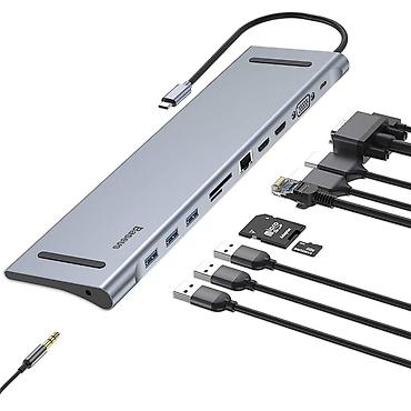 polo auto: USB‑C multiport čvorište (Baseus) – 12‑u‑1 dok Ključne — 1