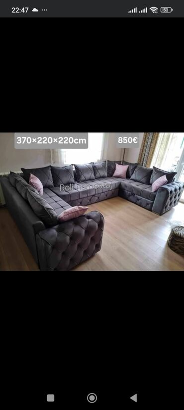 Ugaone garniture: Ugaona garnitura sa MEMO PENOM ležajem i prostorom za odlaganje. - — 17