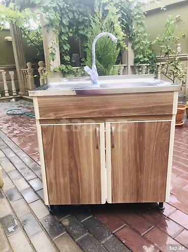 мойка со шкафом на кухню: Mətbəx üçün dolablı iri lavabo komplekti - Üst hissə: paslanmayan — 3