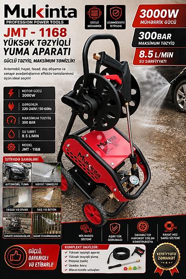 Все для дома и сада: Məhsul №17601 Məhsulun adı: Yüksək təzyiqli yuyucu Mukinta JMT-1168 — 1
