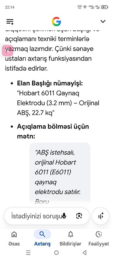 dəmir su cən: Yeni Qaynaq aparatı Elektrod, Ünvandan götürmə, Kredit yoxdur — 1