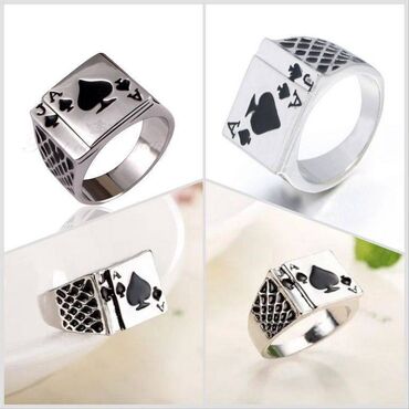 кольца печатки: Потрясающее кольцо «Пиковый туз», мужские аксессуары, винтажное