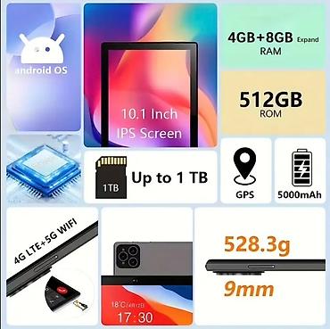 ipad 10 nesil: 📱 10.1” Android Planşet PC – 12 RAM (4+8)512GB ROM, 4G LTE & 5G — 6