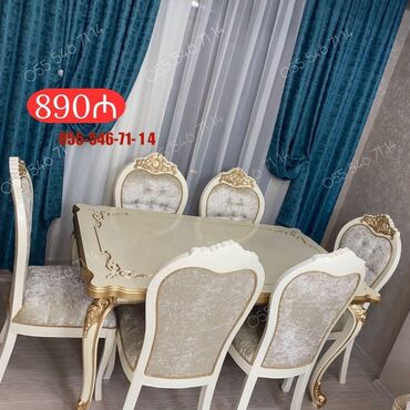 Divan və masa dəstləri: Qonaq otağı üçün, Yeni, 6 stul