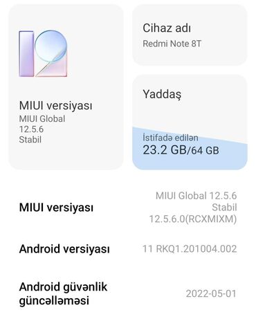 iwlenmiw telefonlarin satisi: Xiaomi Redmi Note 8T, 64 GB, 
 Barmaq izi, İki sim kartlı