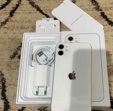 телефоны в бишкеке бу: IPhone 11, 128 ГБ, Белый, Отпечаток пальца, Face ID