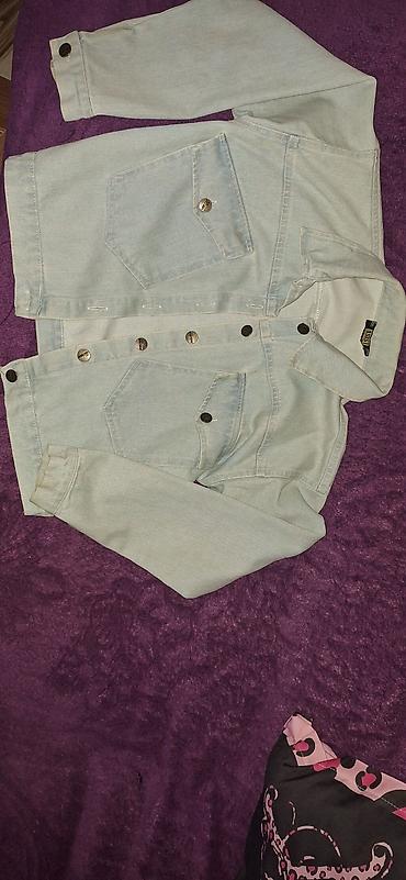 ag jaket: Açıq mavi rəngdə cins gödəkçə. - Kəsim: Klassik düyməli model - — 1