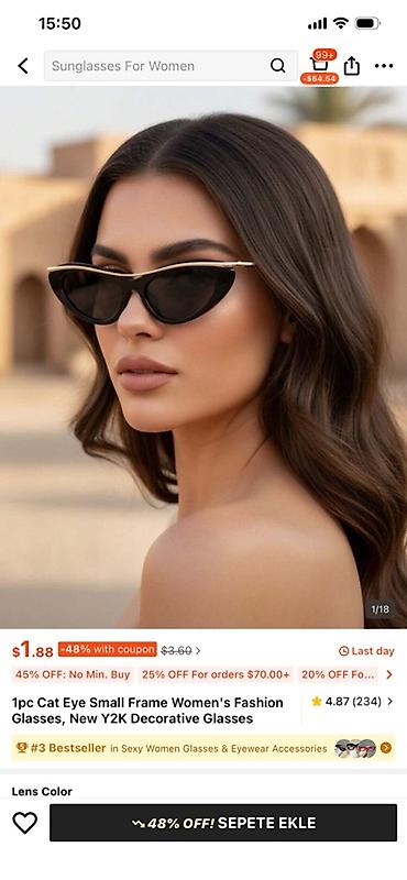 Eynəklər: Qadınlar üçün “cat-eye” gün eynəyi - Dizayn: Kiçik ölçülü — 2