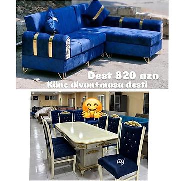 Divan və masa dəstləri: Künc divan və masa desti yeni — 1