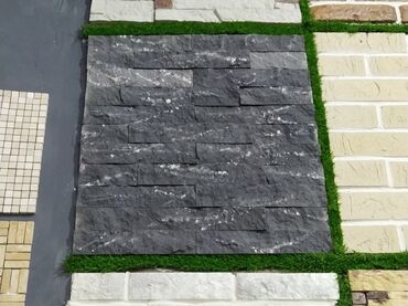 tamet daslar: Dekorativ divar üzlüyü – qrafit-boz rəngli, təbii daş fakturalı