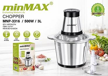 миксер измельчитель: Измельчитель minMAX MNP-3316, 500 Вт, 3 л - Мощность: 500 Вт - Объем — 1